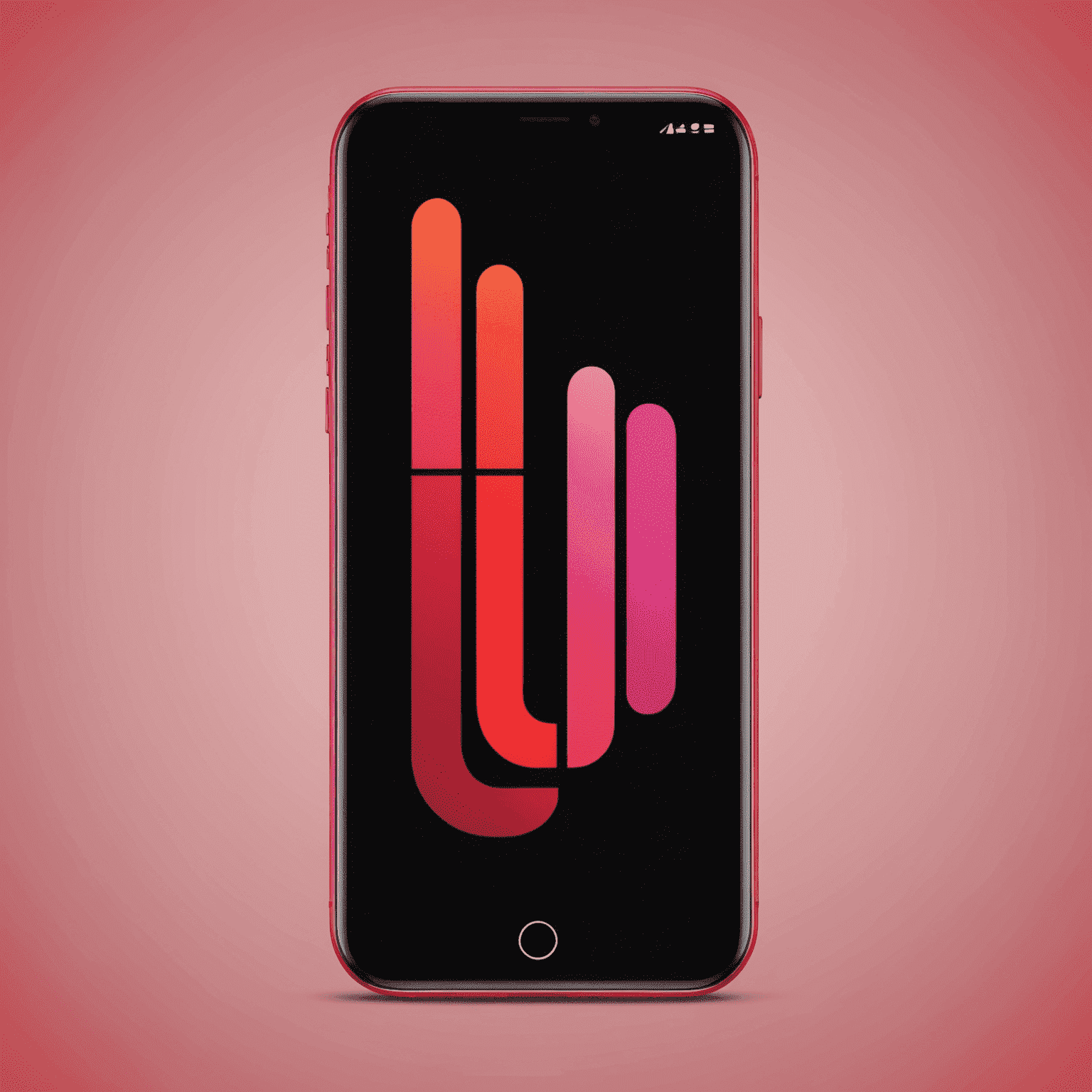 Deregedaf.com logo - A stylized mobile phone with ascending signal bars in red and pink