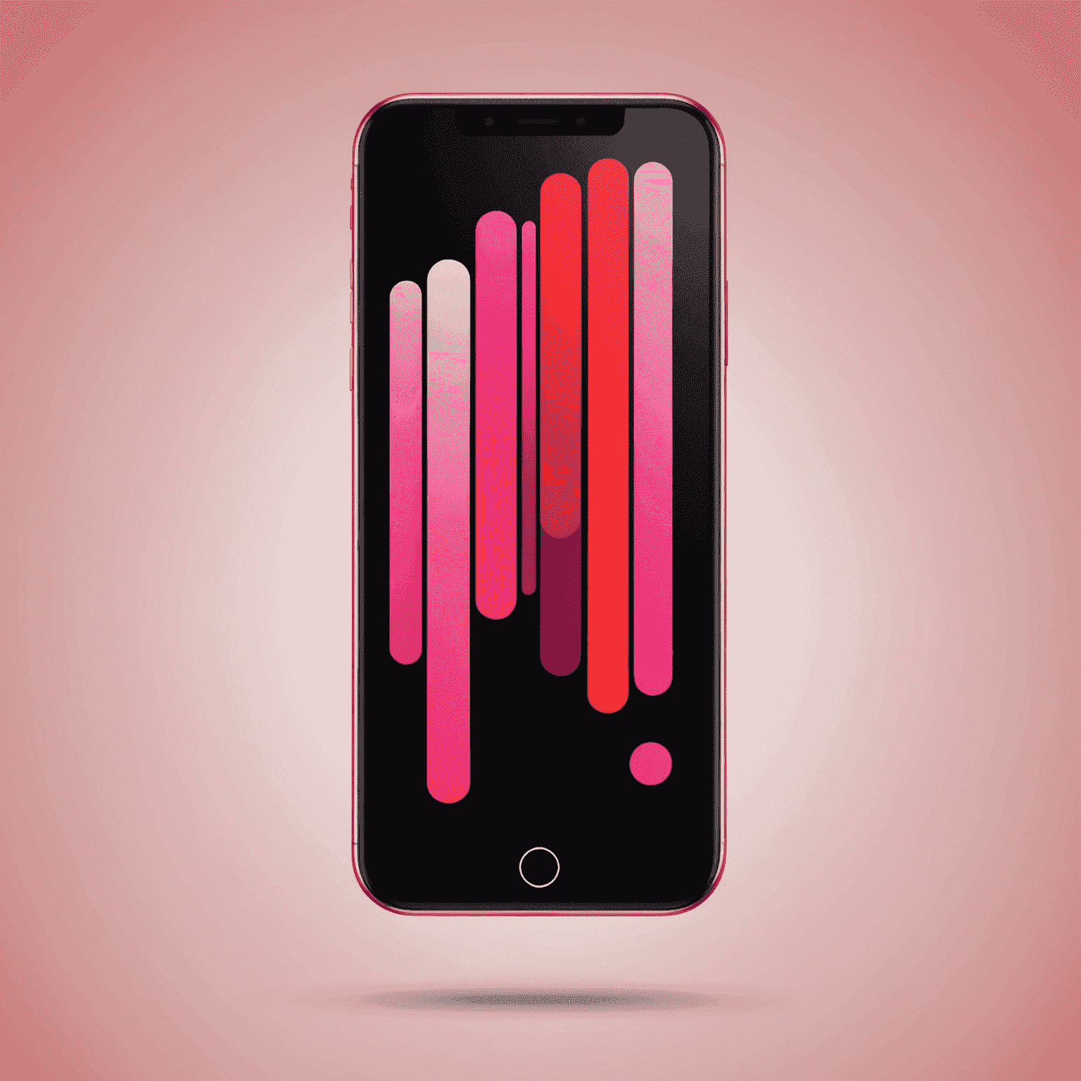 Deregedaf.com logo - A stylized mobile phone with ascending signal bars in red and pink