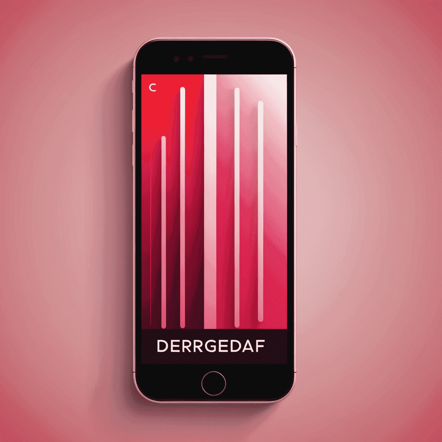 Deregedaf.com logo - A stylized mobile phone with ascending signal bars in red and pink