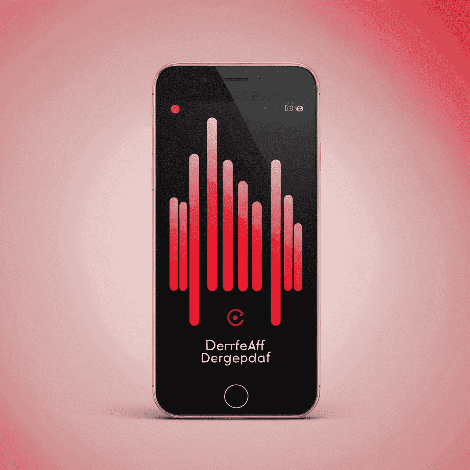 Deregedaf.com logo - A stylized mobile phone with ascending signal bars in red and pink