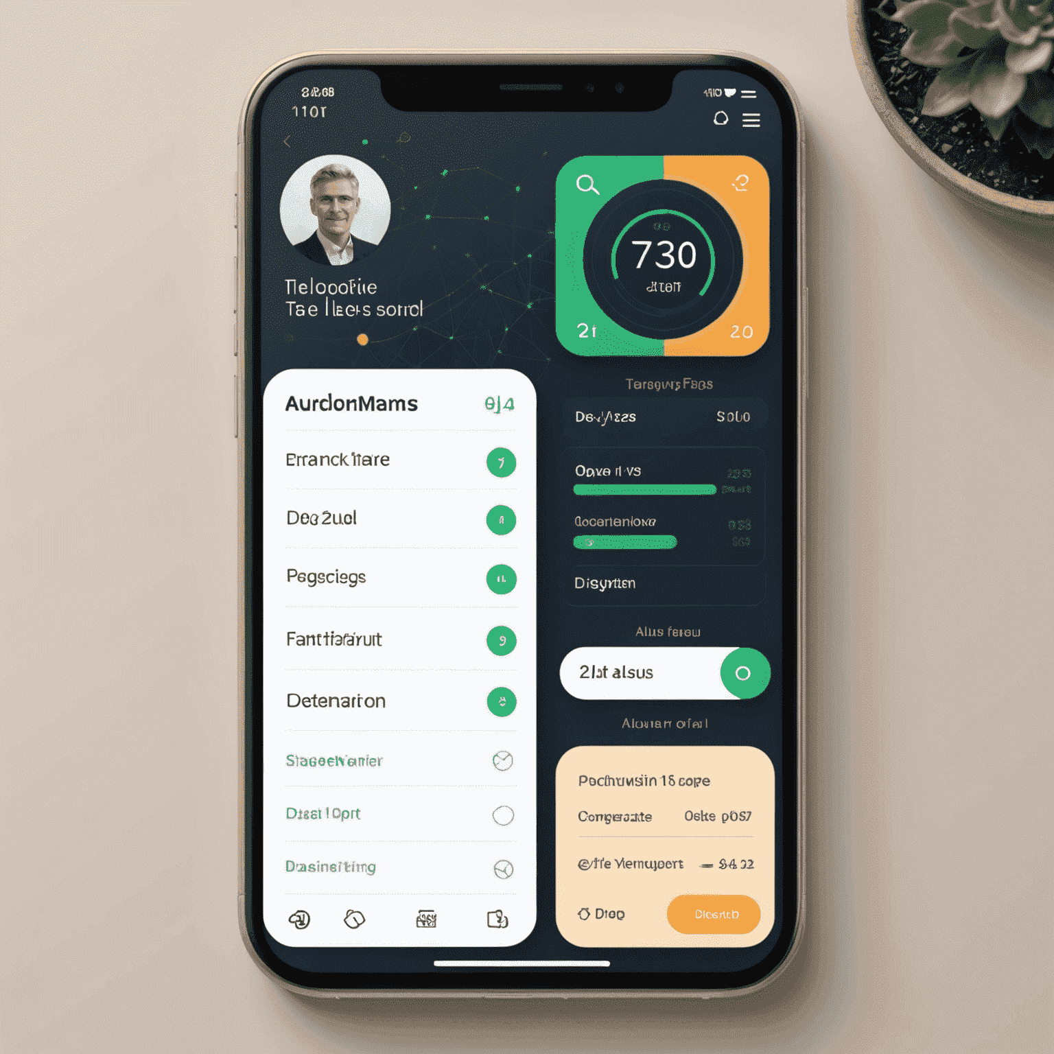 A futuristic interface showing AI-powered predictive top up suggestions for a Two Degrees mobile account