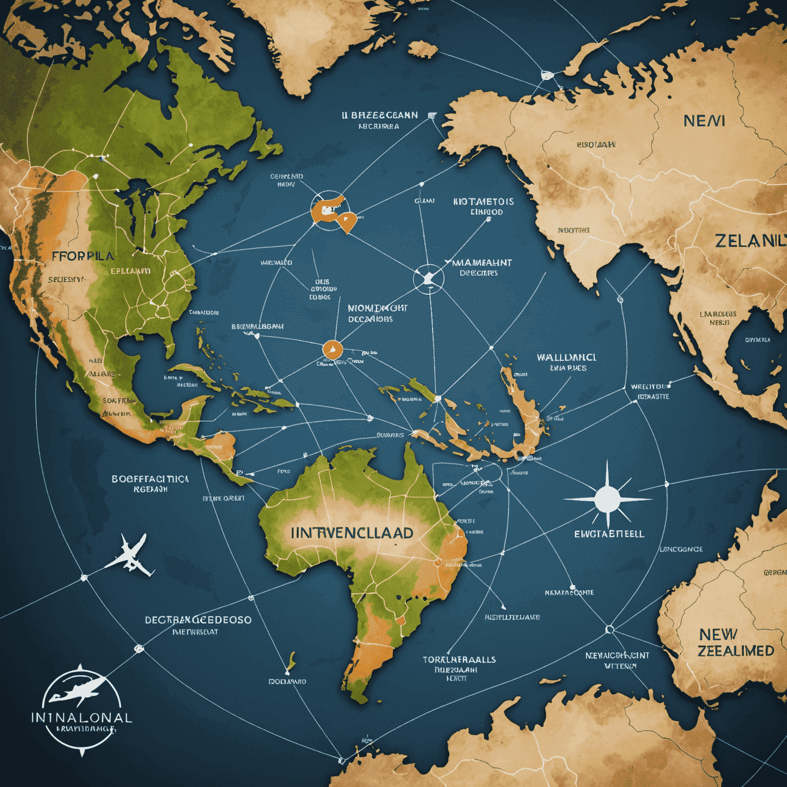 A world map with connecting lines between New Zealand and various countries, overlaid with the Two Degrees logo and international calling icons